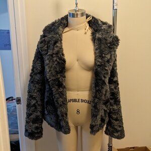 Grey Faux Fur Jacket